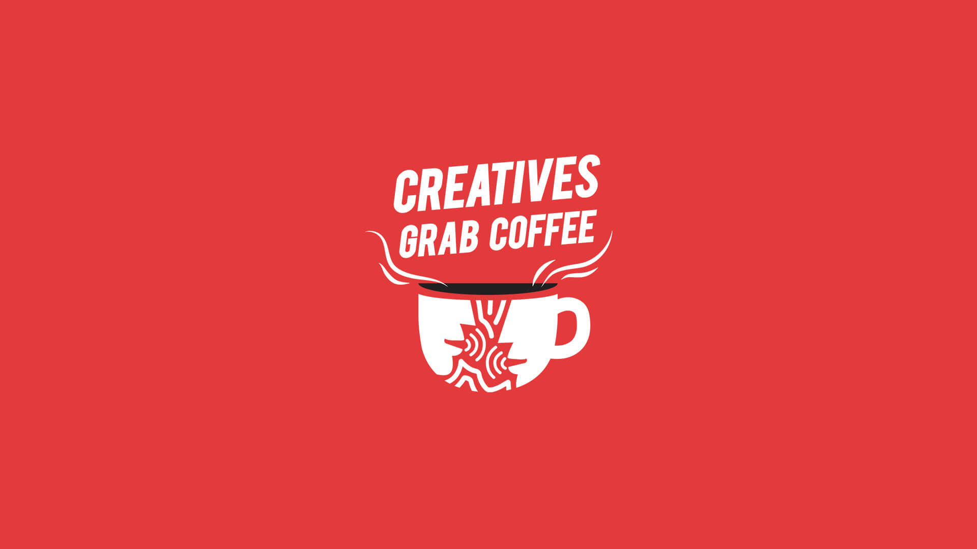 creatives grab coffee banner logo