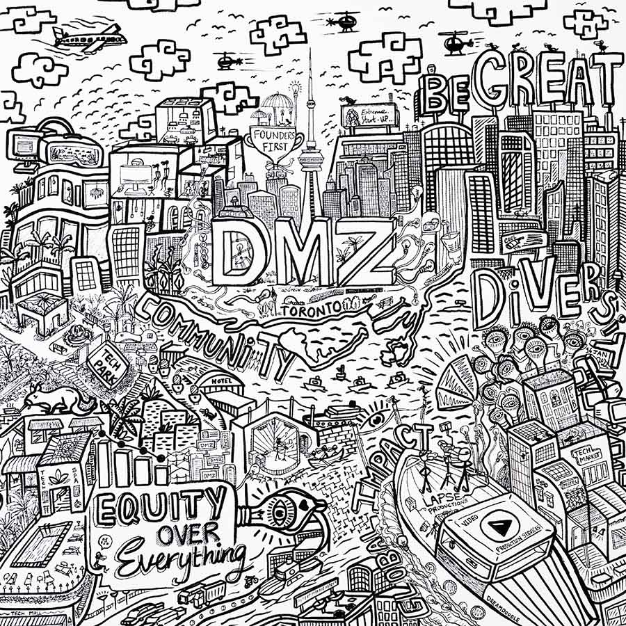 Custom Dreamdoodle art piece commissioned by Lapse Productions and gifted to DMZ.
