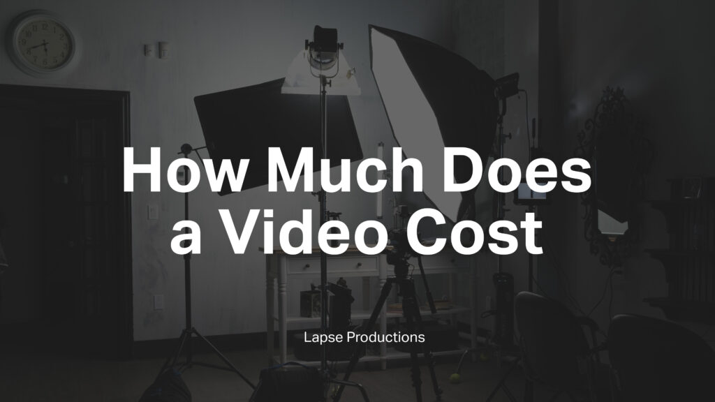 Image of behind the scenes of a product shoot with the words 'How Much Does a Video Cost' and 'Lapse Productions'