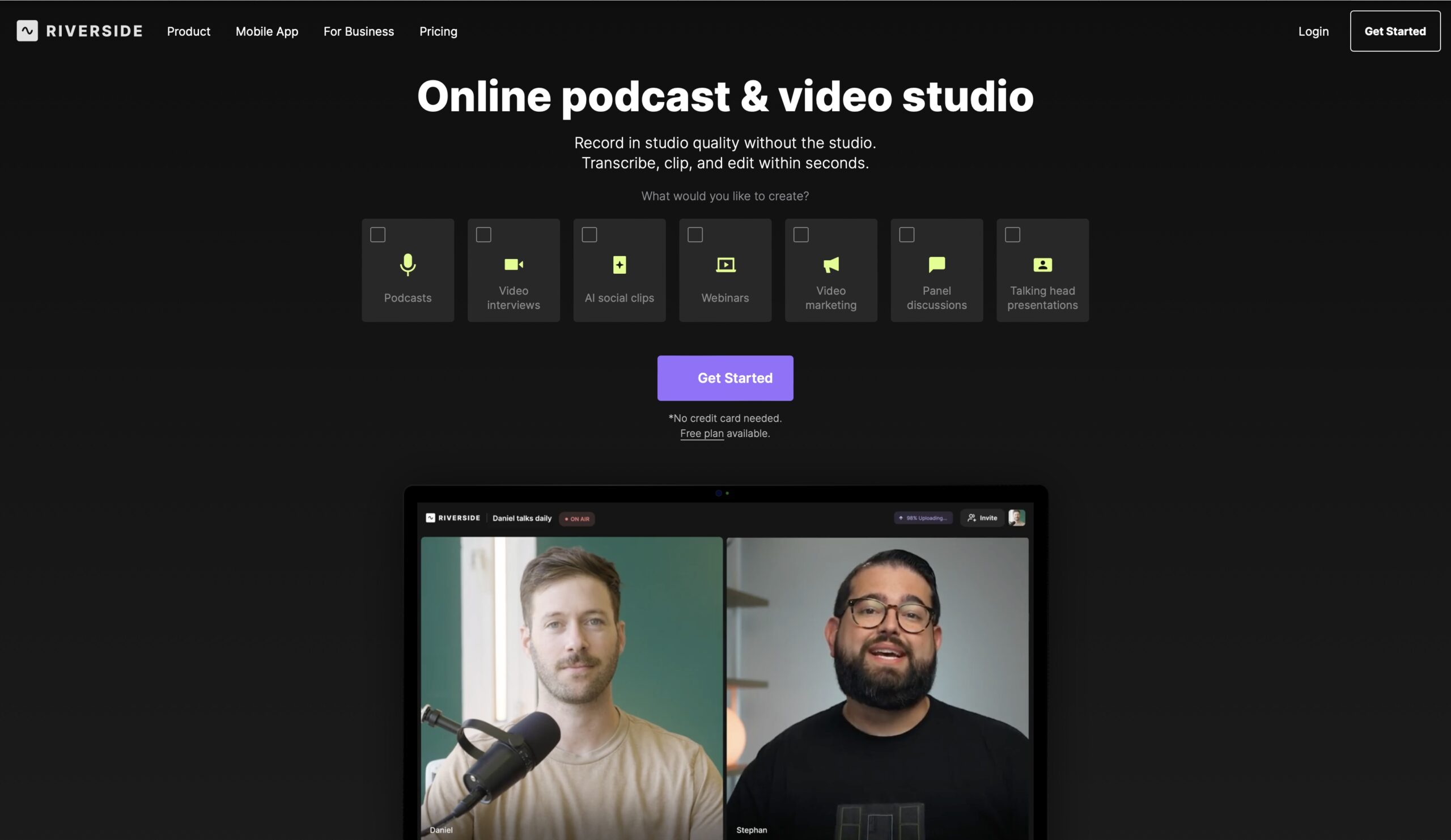 riverside.fm homepage