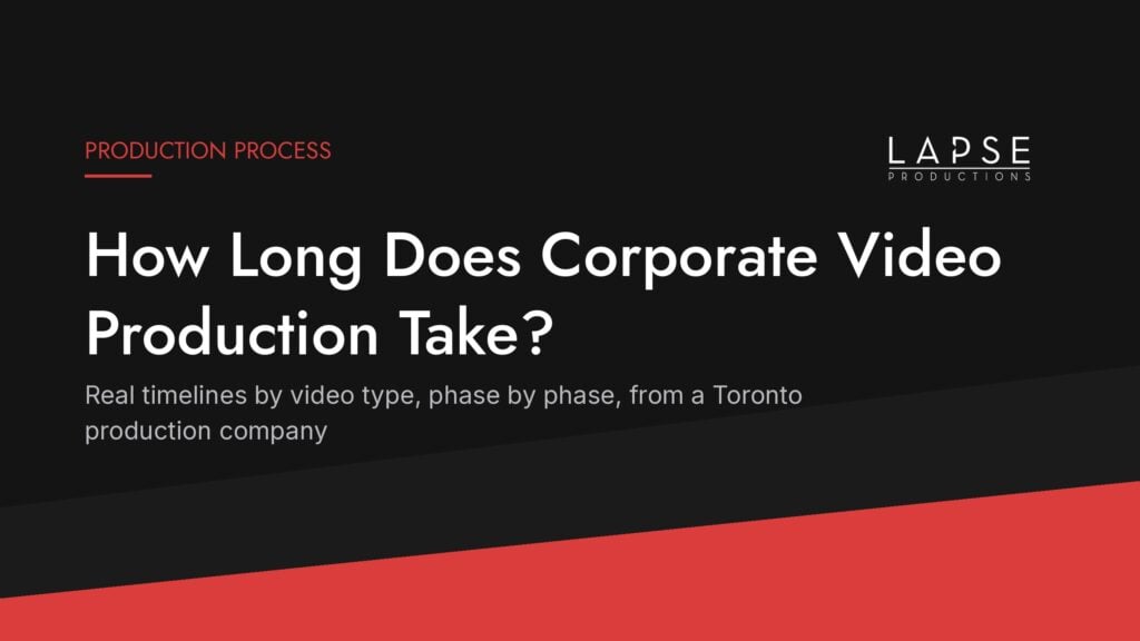 Lapse Productions guide to corporate video production timelines in Toronto.